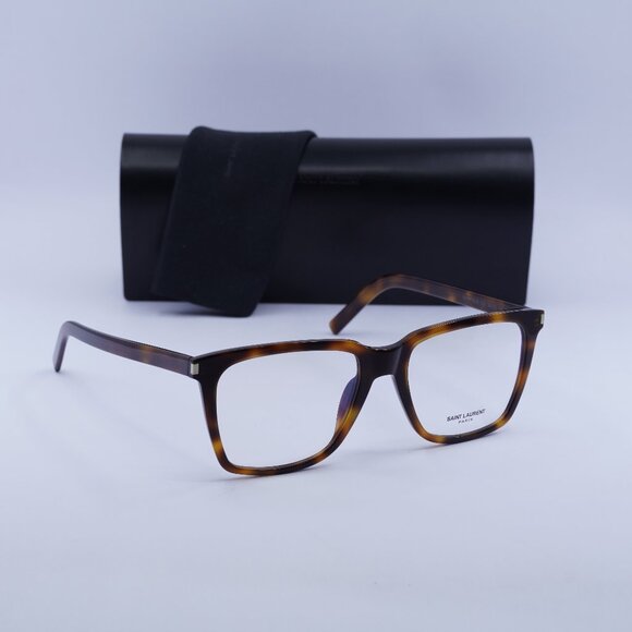 Saint Laurent SL717 SLIM 003 Square Eyeglasses 54mm – Havana - Picture 1 of 12